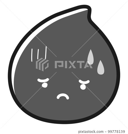 Illustration of black drops on a troubled face (dirt, etc.) Character (black and white) Illustration of black drops on a troubled face (dirt, etc.) Character (black and white) 99778139