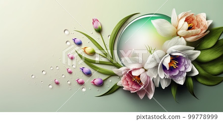 flat lay nature orchid flower and tropical floral petal for beauty spa background 99778999