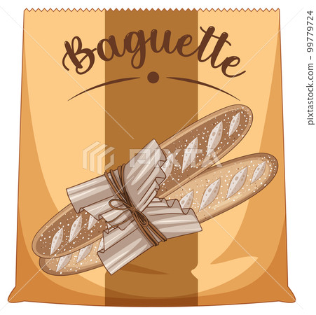 Baguette paper bag isolated 99779724