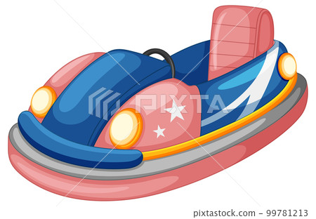 Cartoon bumper car on white background Cartoon bumper car on white background 99781213