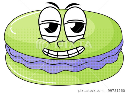 Green macaron with happy face 99781260