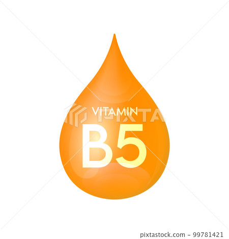 Drip vitamin B5 orange icon 3D isolated on a white background. Drop minerals and vitamins complex realistic. Used for nutrition products food. Medical scientific concepts. Drip vitamin B5 orange icon 3D isolated on a white background. Drop minerals and vitamins complex realistic. Used for nutrition products food. Medical scientific concepts. 99781421
