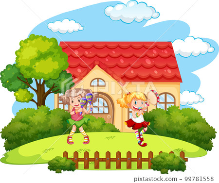 House scene with many kids House scene with many kids 99781558