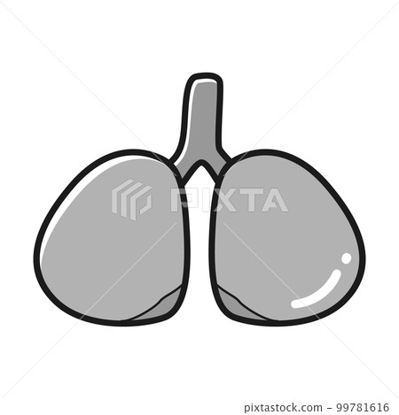 Lung illustration (black and white) 99781616
