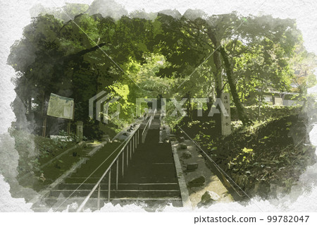 Watercolor-style Tomb of Imoko Ono, Taishi-cho, Minamikawachi-gun, Osaka 99782047