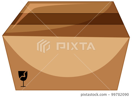 A corrugated box on white background 99782090