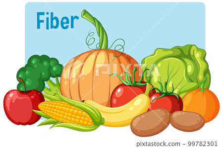 Group of fruits and vegetables fiber Group of fruits and vegetables fiber 99782301