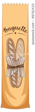 Baguette paper bag isolated 99782410