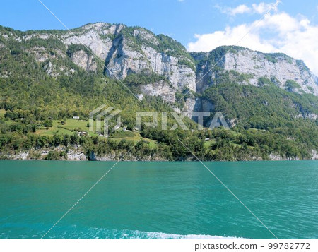 View of Betlis seen from Lake Wallen (Amden, Switzerland) View of Betlis seen from Lake Wallen (Amden, Switzerland) 99782772