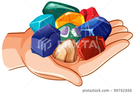 Hand holding gemstone isolated Hand holding gemstone isolated 99782888