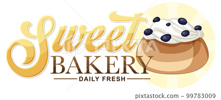 Bakery fresh and delicious text for banner or poster design 99783009