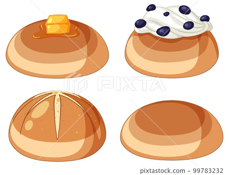 Delicious breads isolated collection Delicious breads isolated collection 99783232