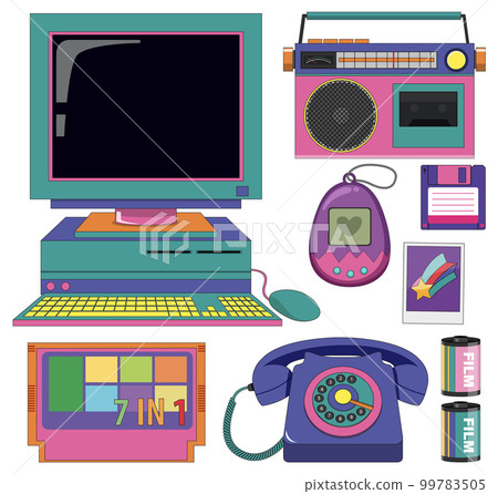 Retro objects and elements set Retro objects and elements set 99783505