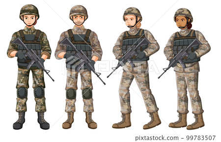 Soldier cartoon character isolated Soldier cartoon character isolated 99783507