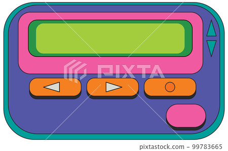Pager retro device on white background Pager retro device on white background 99783665