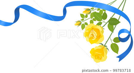 Image of rose and ribbon_banner frame (2:1) 99783718