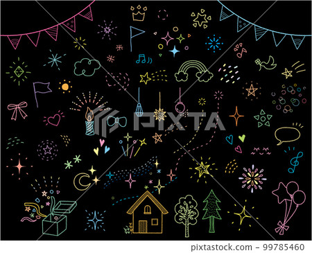 Glitter hand drawn illustration set Glitter hand drawn illustration set 99785460