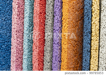 multicolored samples of rubber coatings 99785853