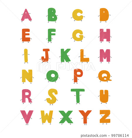 Colorful alphabet character letters with limbs 99786114