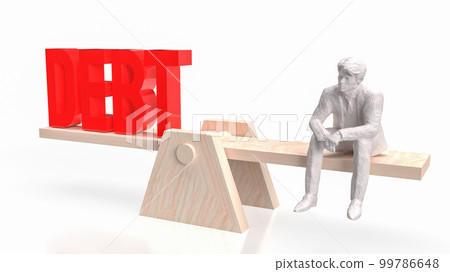 man and scale debt for business concept 3d rendering man and scale debt for business concept 3d rendering 99786648