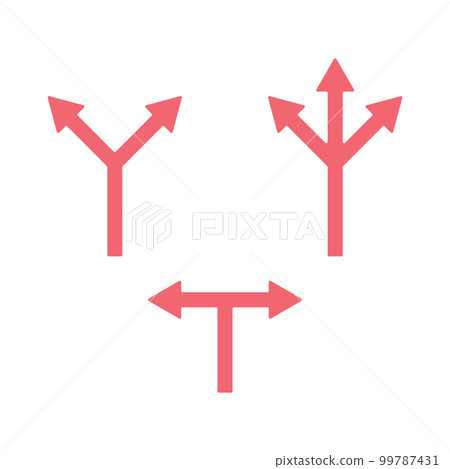 forked road arrow 99787431