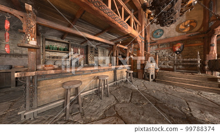 wooden interior bar 99788374