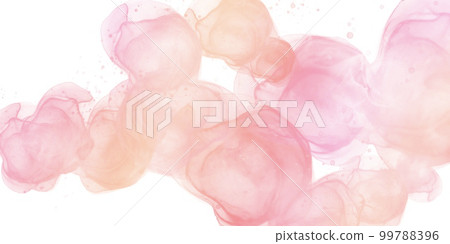 Abstract horizontal template of alcohol ink art) Round shape, pink gradation 99788396