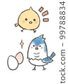 Illustration of a crayon-style chick parakeet egg 99788834