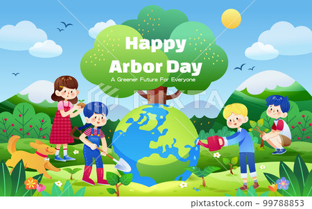 Creative arbor day illustration 99788853