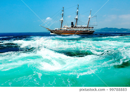 Whirlpools of Naruto Strait and Sightseeing Boat, Naruto City, Tokushima Prefecture 99788883