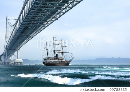 Whirlpools of Naruto Strait and Sightseeing Boat, Naruto City, Tokushima Prefecture 99788885