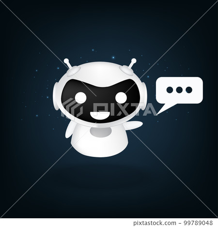 Cute white robot. 99789048