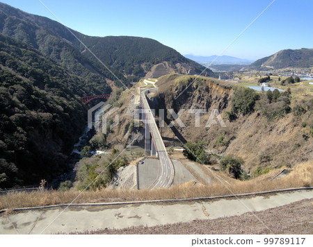Aso Choyo Bridge seen from the observatory, Yo Mule, Kayo, Minamiaso Village, Aso County, Kumamoto Prefecture 99789117