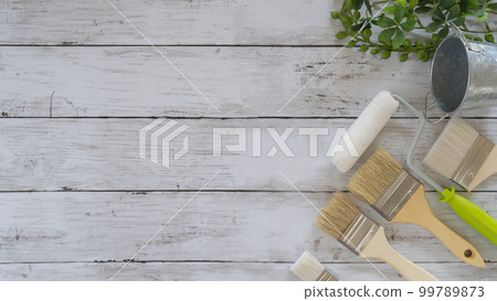 DIY/裝修/粉刷公司形象 白色木紋背景 DIY/裝修/粉刷公司形象 白色木紋背景 99789873