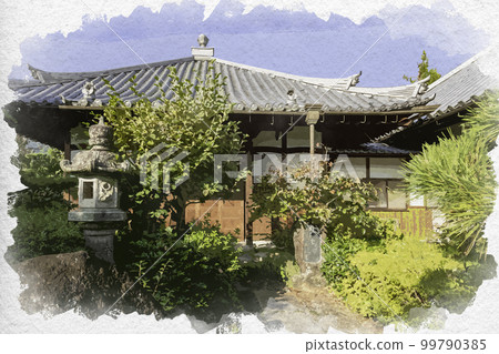 Mirokudo, a watercolor-style Sekkoji Temple, Katsuragi City, Nara Prefecture 99790385