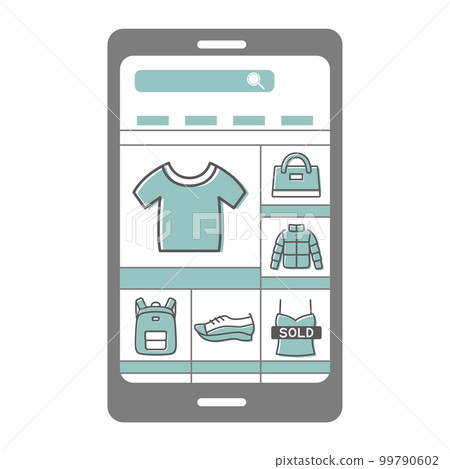 Online shopping smartphone screen Online shopping smartphone screen 99790602
