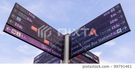 Direction signs in the city of Liverpool 99791461