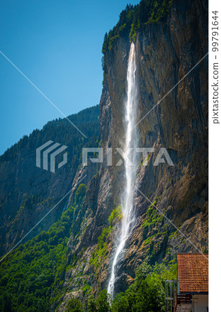 Huge Waterfall in Lauterbrunnen Switzerland 99791644
