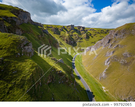 Winnats Pass in the Peak District - aerial view Winnats Pass in the Peak District - aerial view 99792065