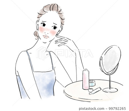 皮膚護理圖像 關注皮膚發紅的女性 99792265