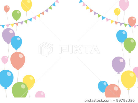 五顏六色的氣球框架 99792386