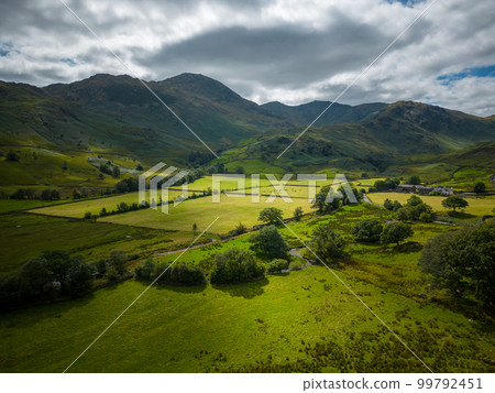 Wonderful Lake District National Park with its stunning landscape - aerial view Wonderful Lake District National Park with its stunning landscape - aerial view 99792451