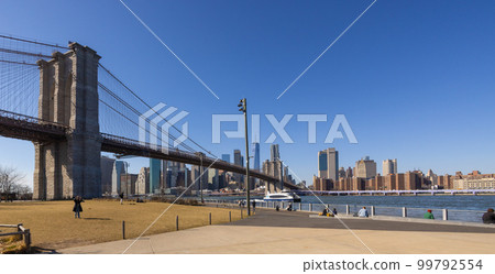 View over Brooklyn Bridge from Brooklyn Bridge Park - travel photography 99792554
