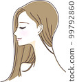 Profile illustration of a beautiful woman with long hair 99792860
