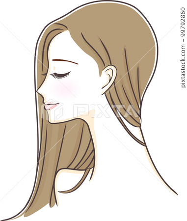 Profile illustration of a beautiful woman with long hair Profile illustration of a beautiful woman with long hair 99792860