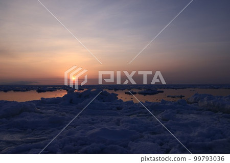 Sunset on the North Sea Drift Ice Field 99793036