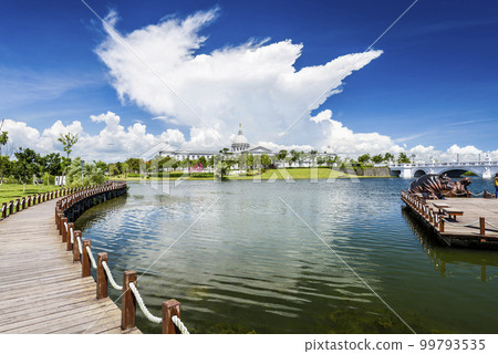 Beautiful lakeside landscape in the Tainan Metropolitan Park in Taiwan. right next to the Tainan Chimei museum. 99793535