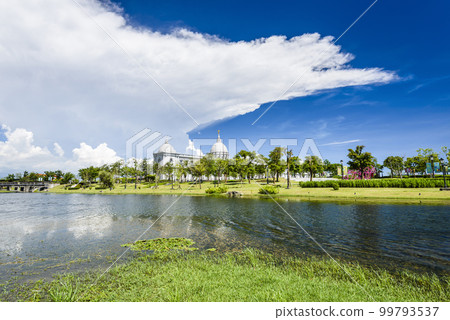 Beautiful lakeside landscape in the Tainan Metropolitan Park in Taiwan. right next to the Tainan Chimei museum. 99793537