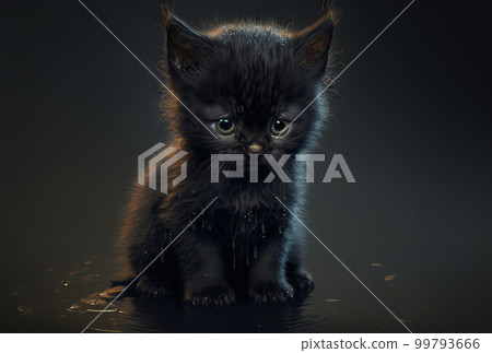 Sad black hot sale kitten