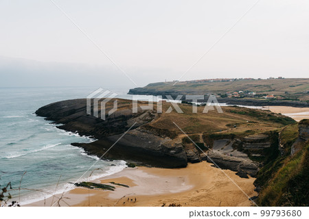 Antuerta Beach. Beach surrounded by cliffs and very popular for surfers 99793680